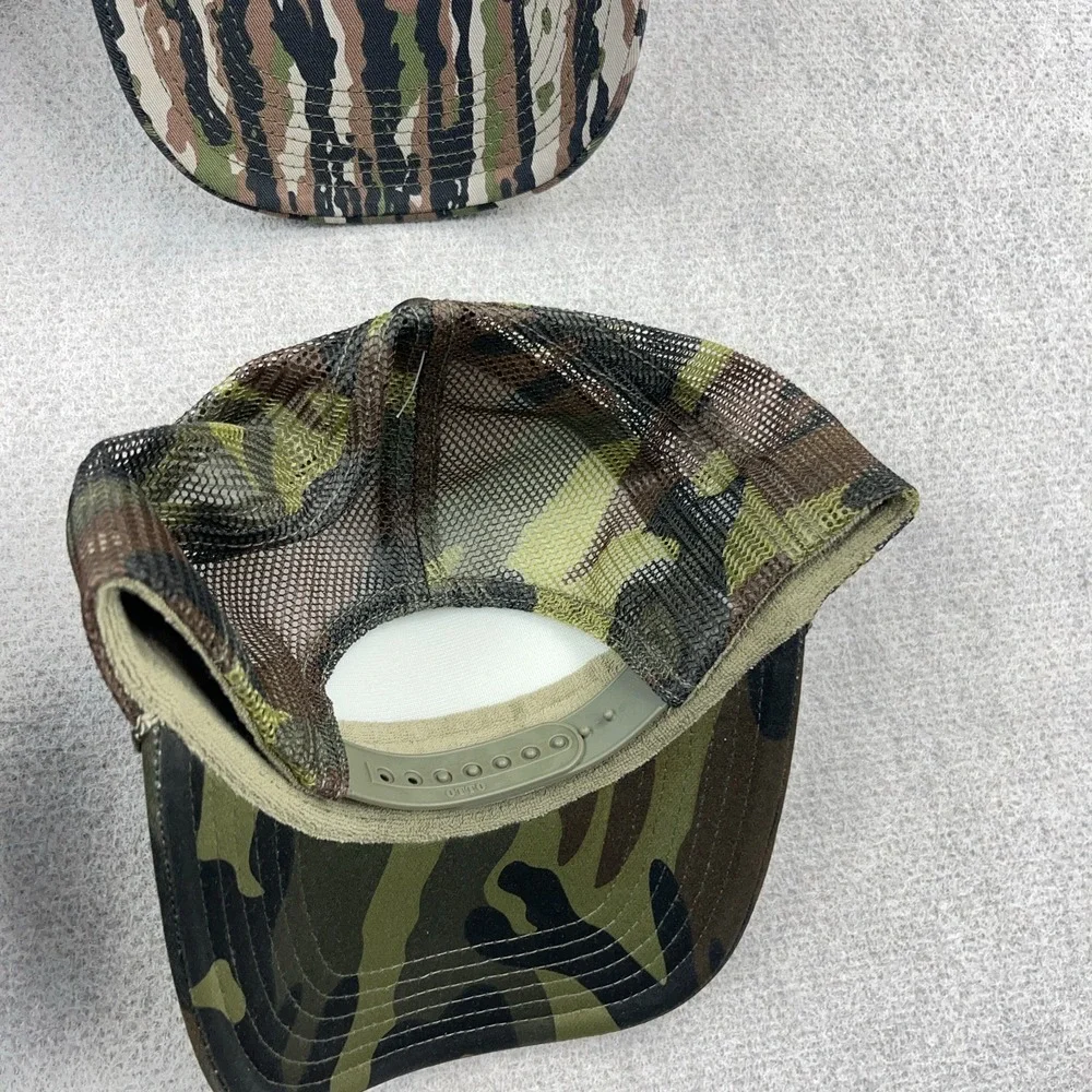 Otto Blank Trucker Hat Lot Cap Snapback Green Camo Mesh Back Retro Deadstock